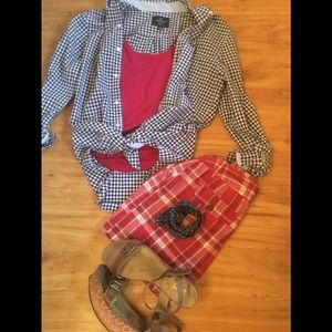 💼American Eagle checkered button down shirt work